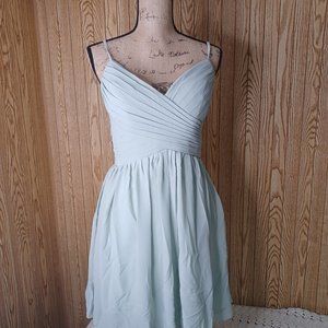 Dresspic v neck spaghetti strap knee high bridesmaid's dress